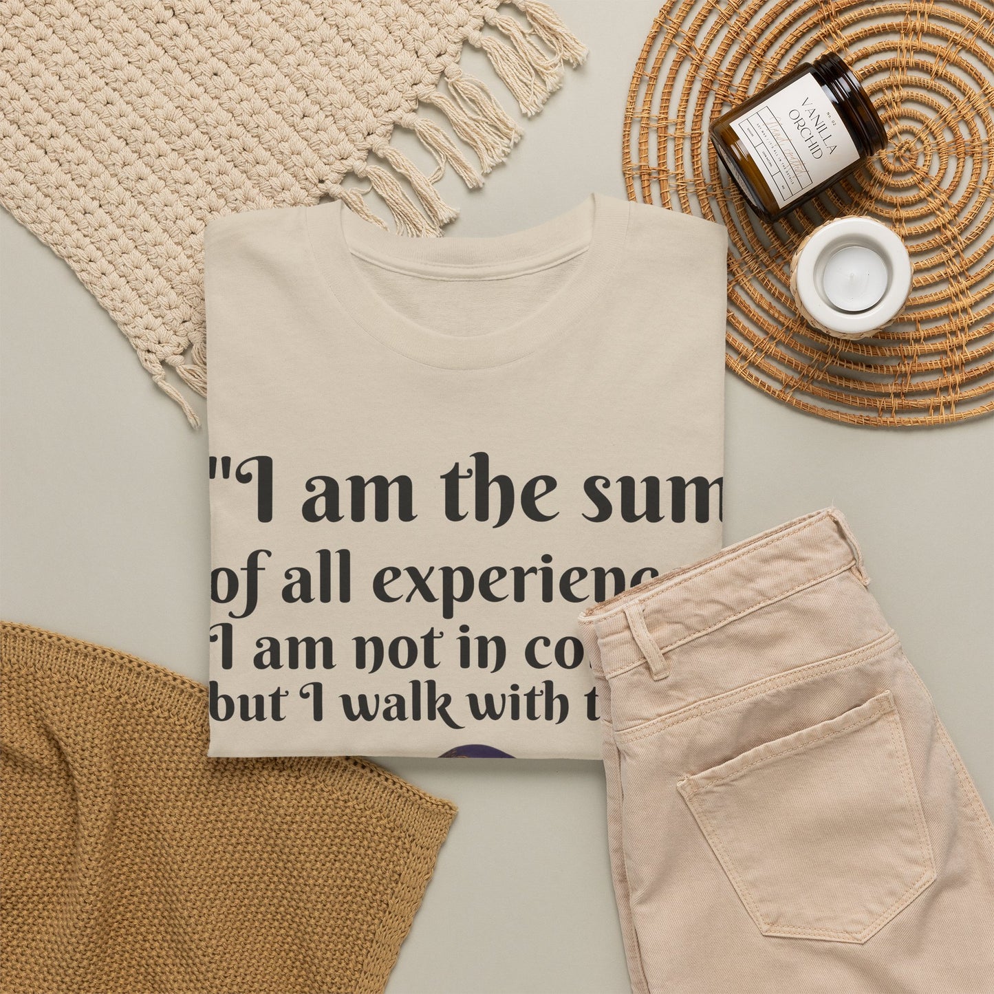 Inspirational Quote T-Shirt — "I am the sum of all experiences; I am not in control, but I walk with truth"