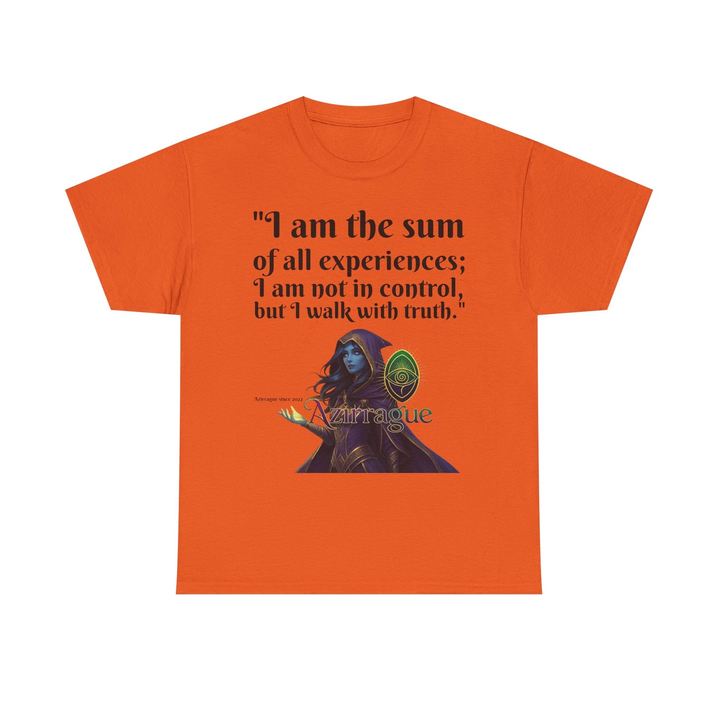 Inspirational Quote T-Shirt — "I am the sum of all experiences; I am not in control, but I walk with truth"