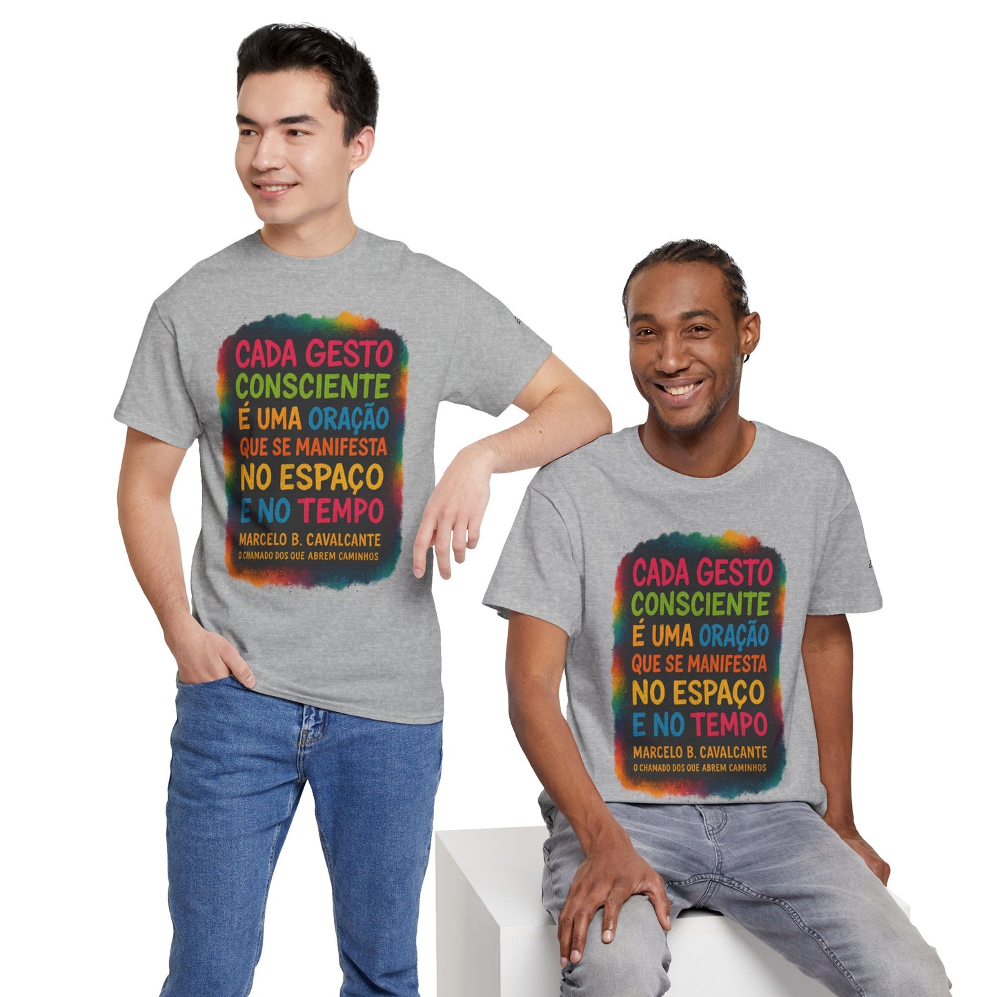 Camiseta Frase Filosófica “Cada gesto consciente é uma oração” – Algodão Premium Gildan 5000