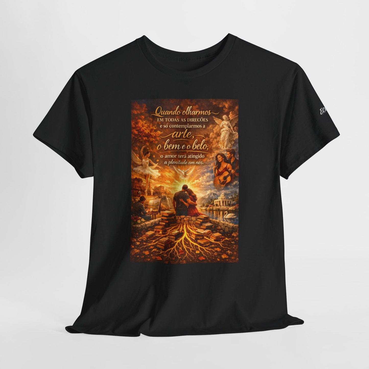 Camiseta Poética Arte, Bondade e Amor – Algodão Clássico Unissex