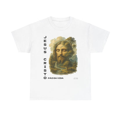 Camiseta Jesus Cristo, pão da vida — Frase Devocional Minimalista