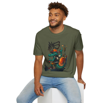 Camiseta Crocodilo Urbano Street Art – Algodão Ring Spun Leve