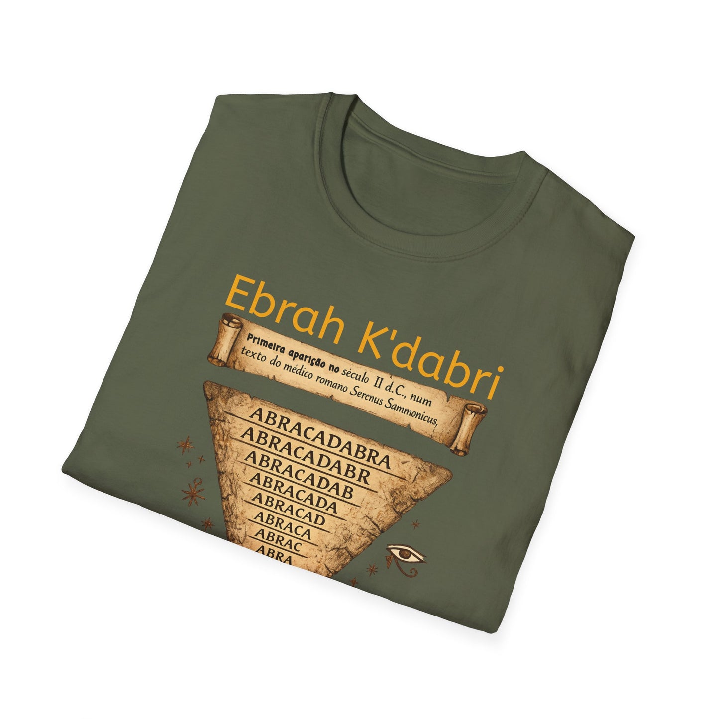 Camiseta “Ebrah K'dabri” — Frase hebraica “Eu crio enquanto falo”