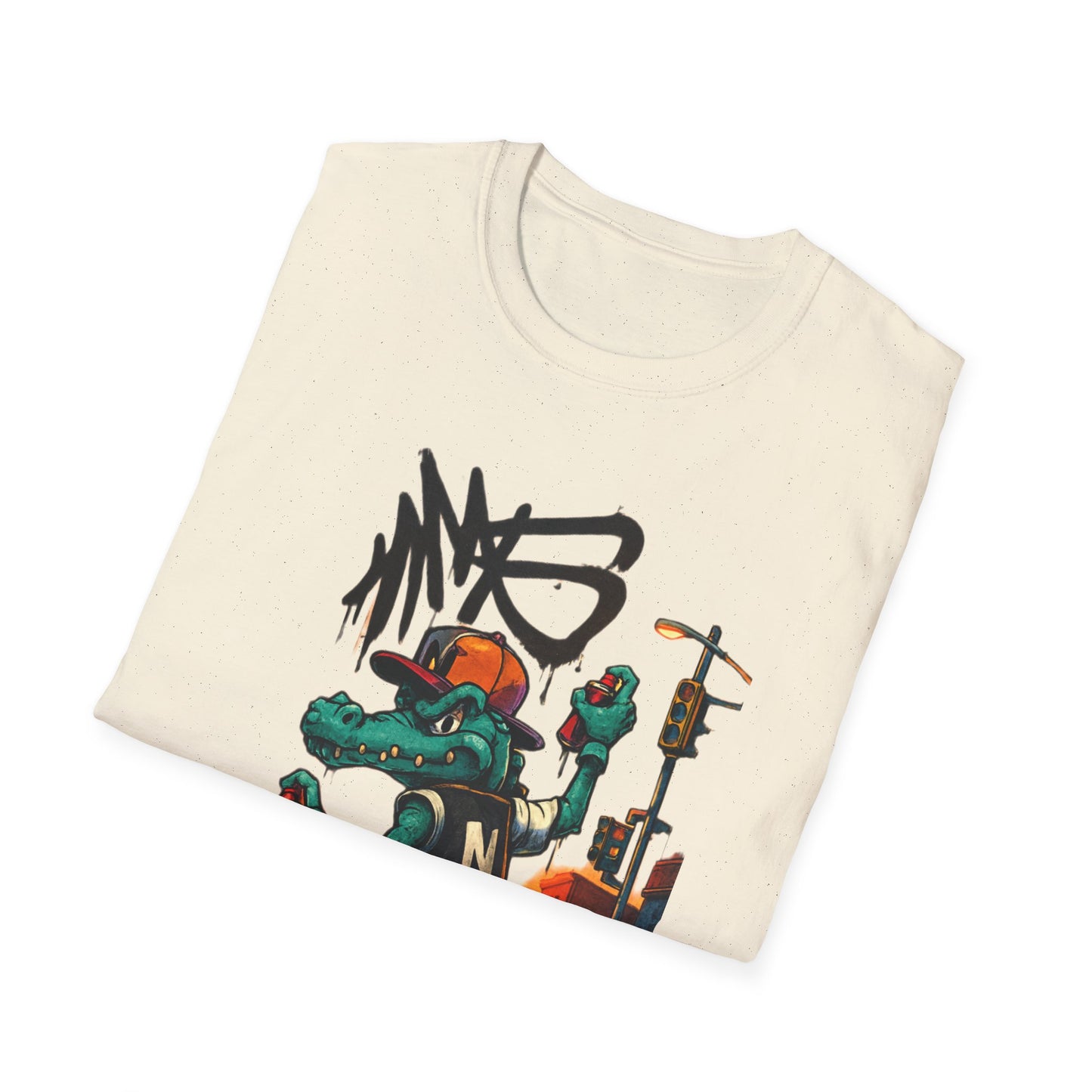 Camiseta Crocodilo Urbano Street Art – Algodão Ring Spun Leve