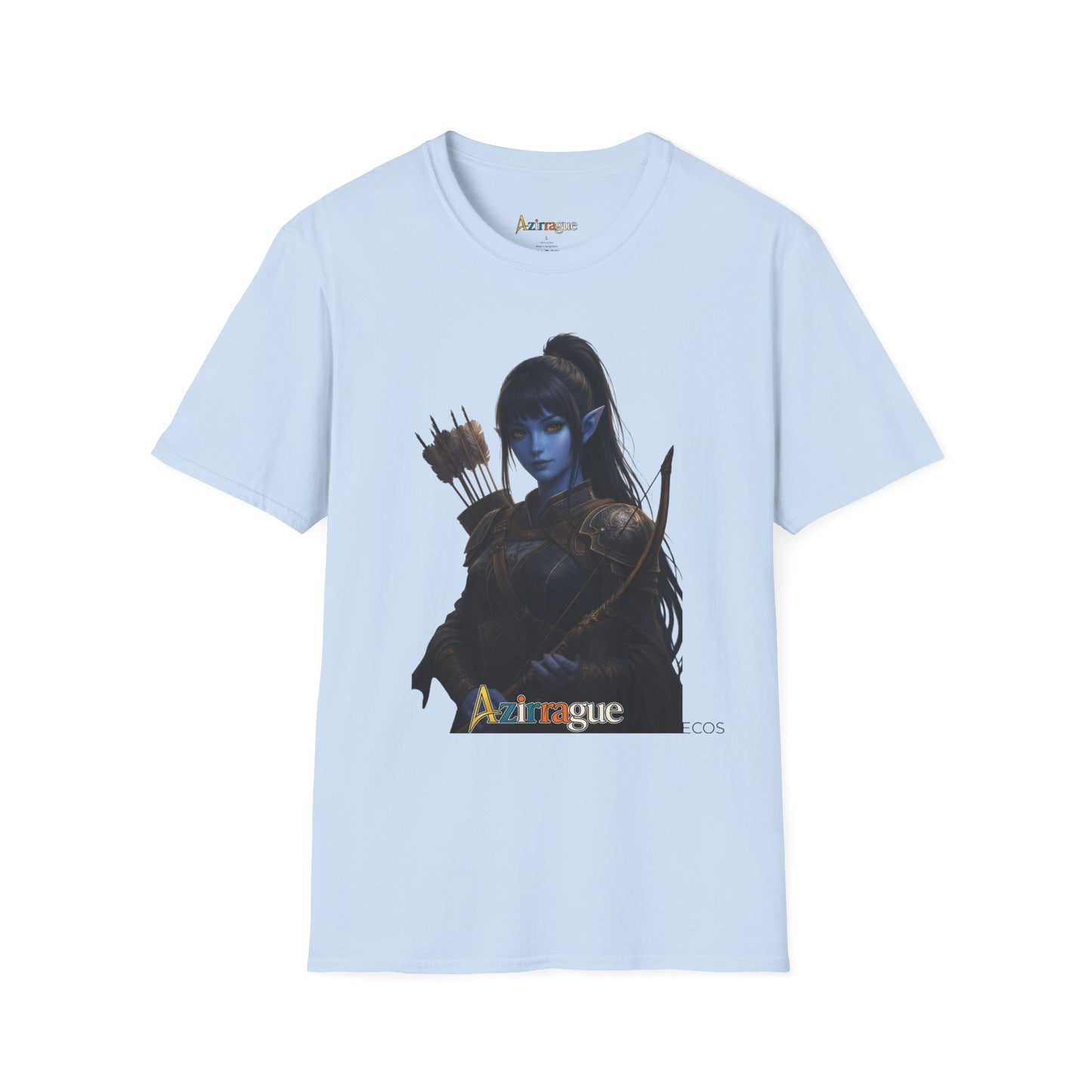 Camiseta Rogue Archer — Camiseta gráfica de arqueira elfa azul de fantasia