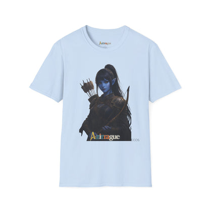 Camiseta Rogue Archer — Camiseta gráfica de arqueira elfa azul de fantasia