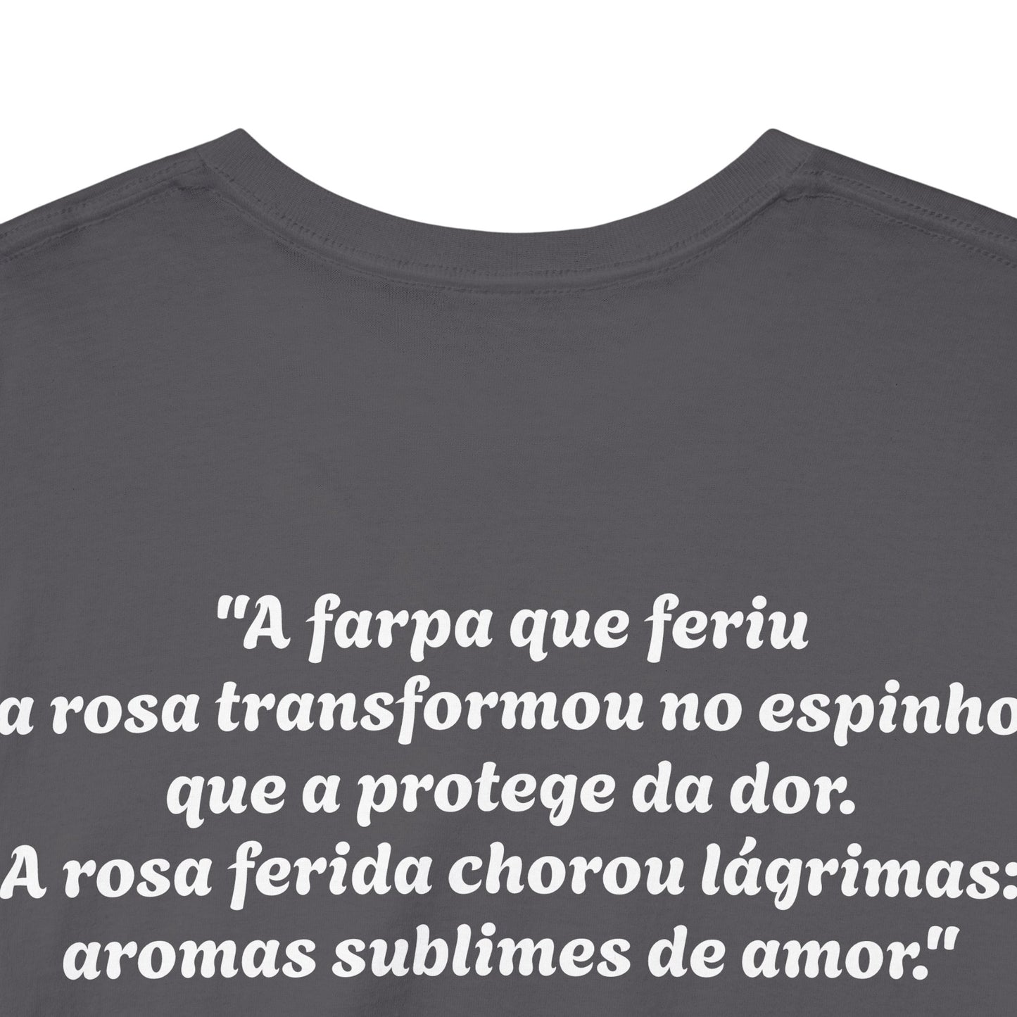 Camiseta Poema Azirrague — Rosa, Espinho e Amor