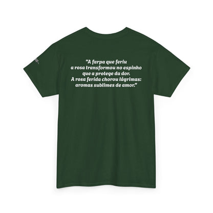 Camiseta Poema Azirrague — Rosa, Espinho e Amor