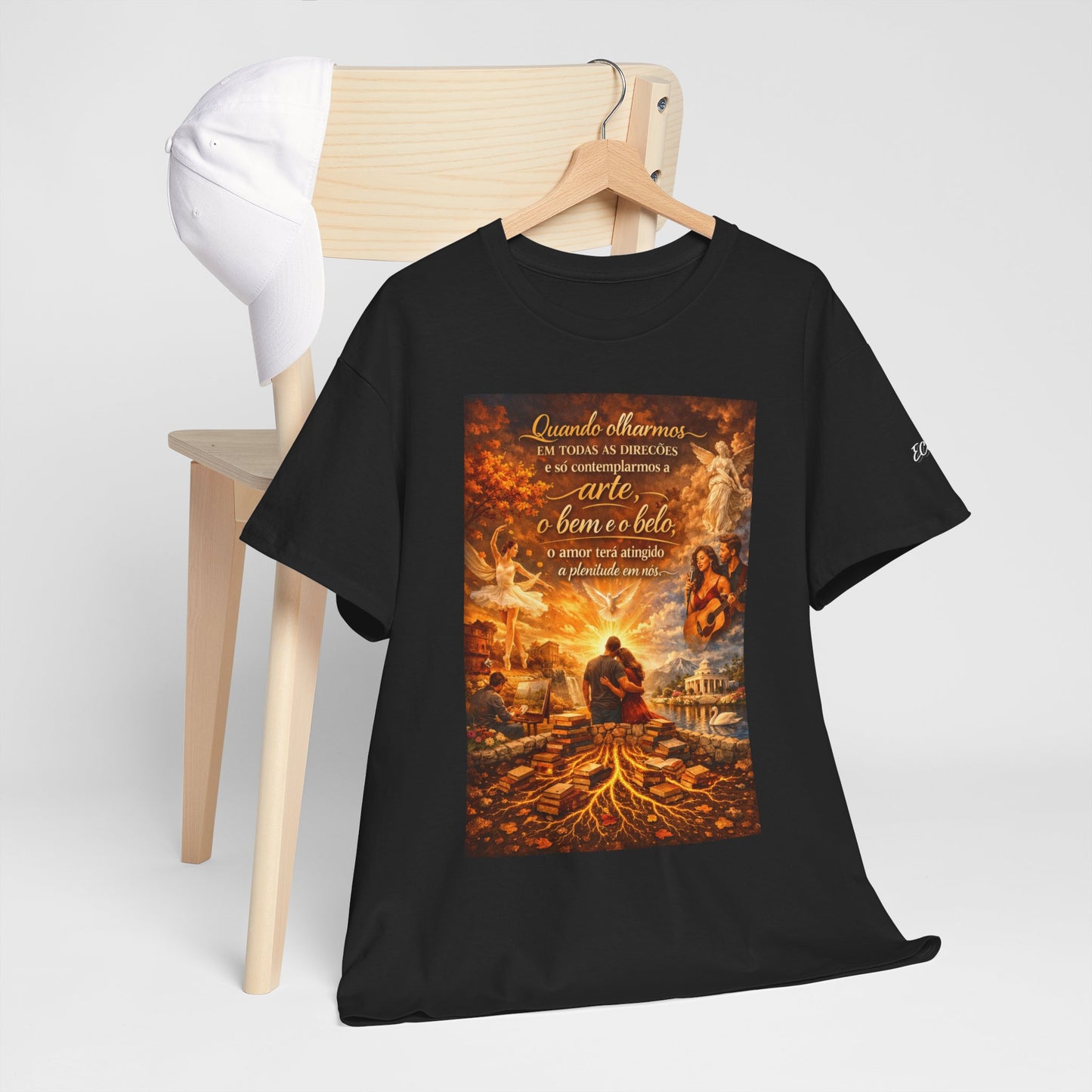 Camiseta Poética Arte, Bondade e Amor – Algodão Clássico Unissex