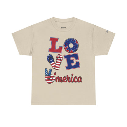 Camiseta Unissex Love America | Algodão Premium Gildan® 5000