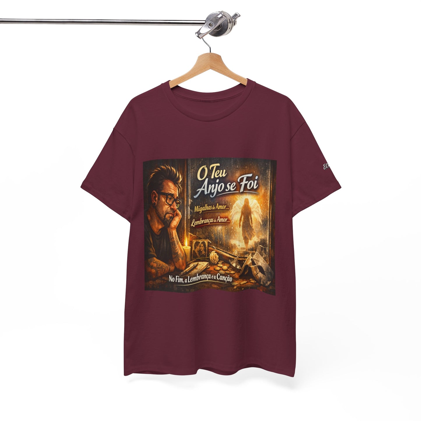 Camiseta Retrato Cinemático Streetwear – Arte Expressiva e Atmosfera Noturna