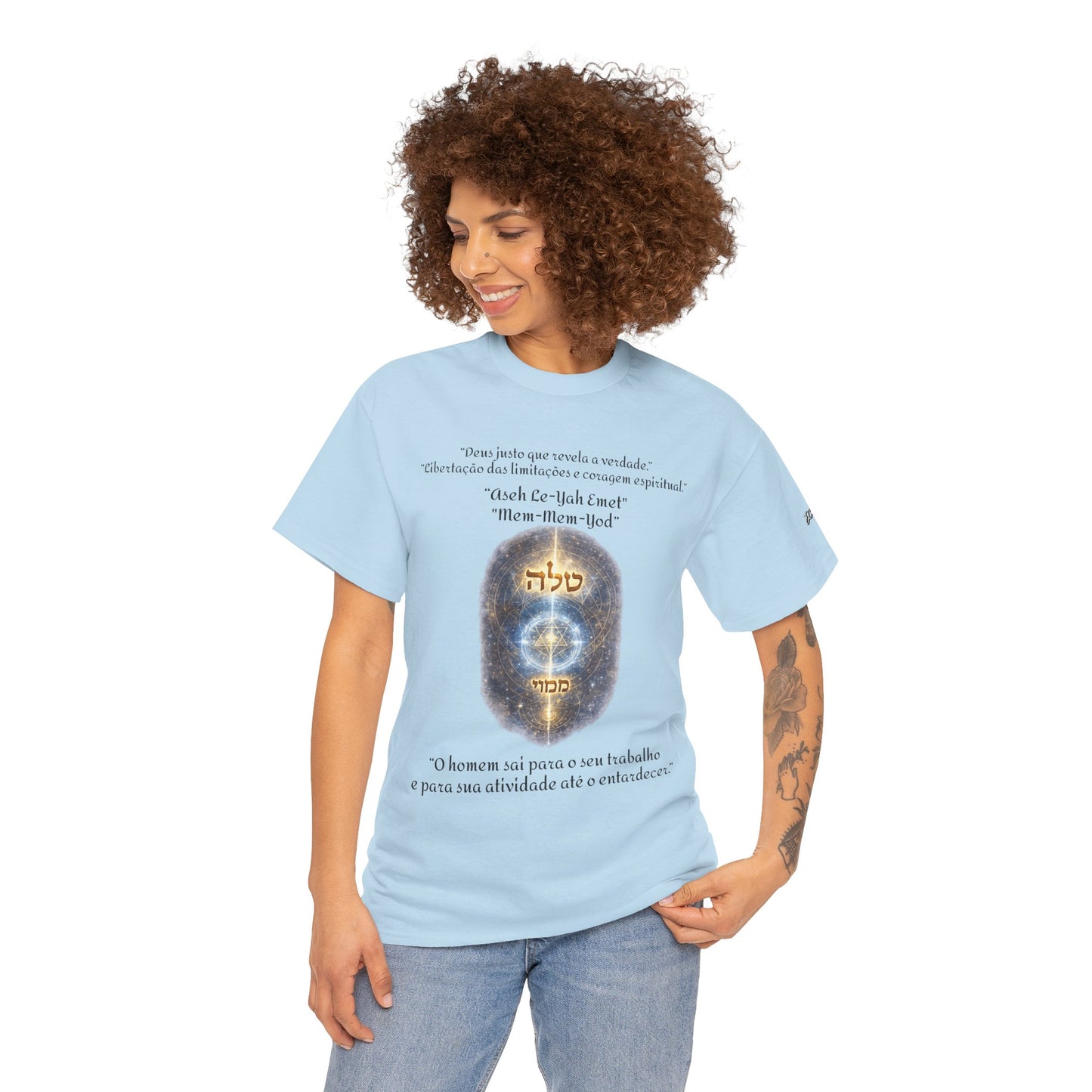 Camiseta Cabalística Asaliah & Imamiah – Símbolos Místicos e Energia Espiritual