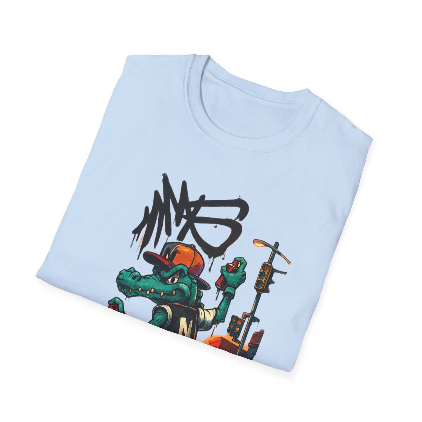 Camiseta Crocodilo Urbano Street Art – Algodão Ring Spun Leve