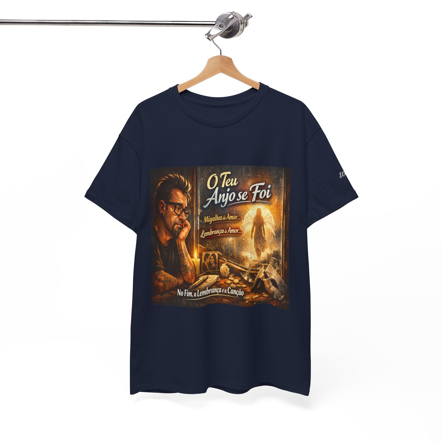Camiseta Retrato Cinemático Streetwear – Arte Expressiva e Atmosfera Noturna