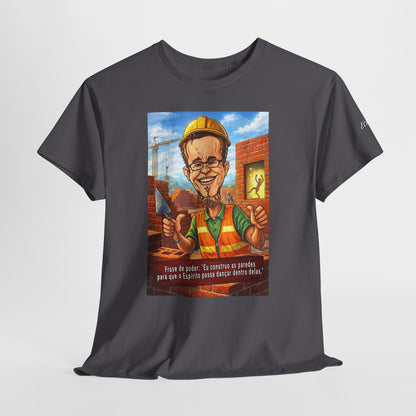 Camiseta Azimur com Frase de poder "Eu construo as paredes para que o Espírito possa dançar dentro delas."
 – Algodão Premium