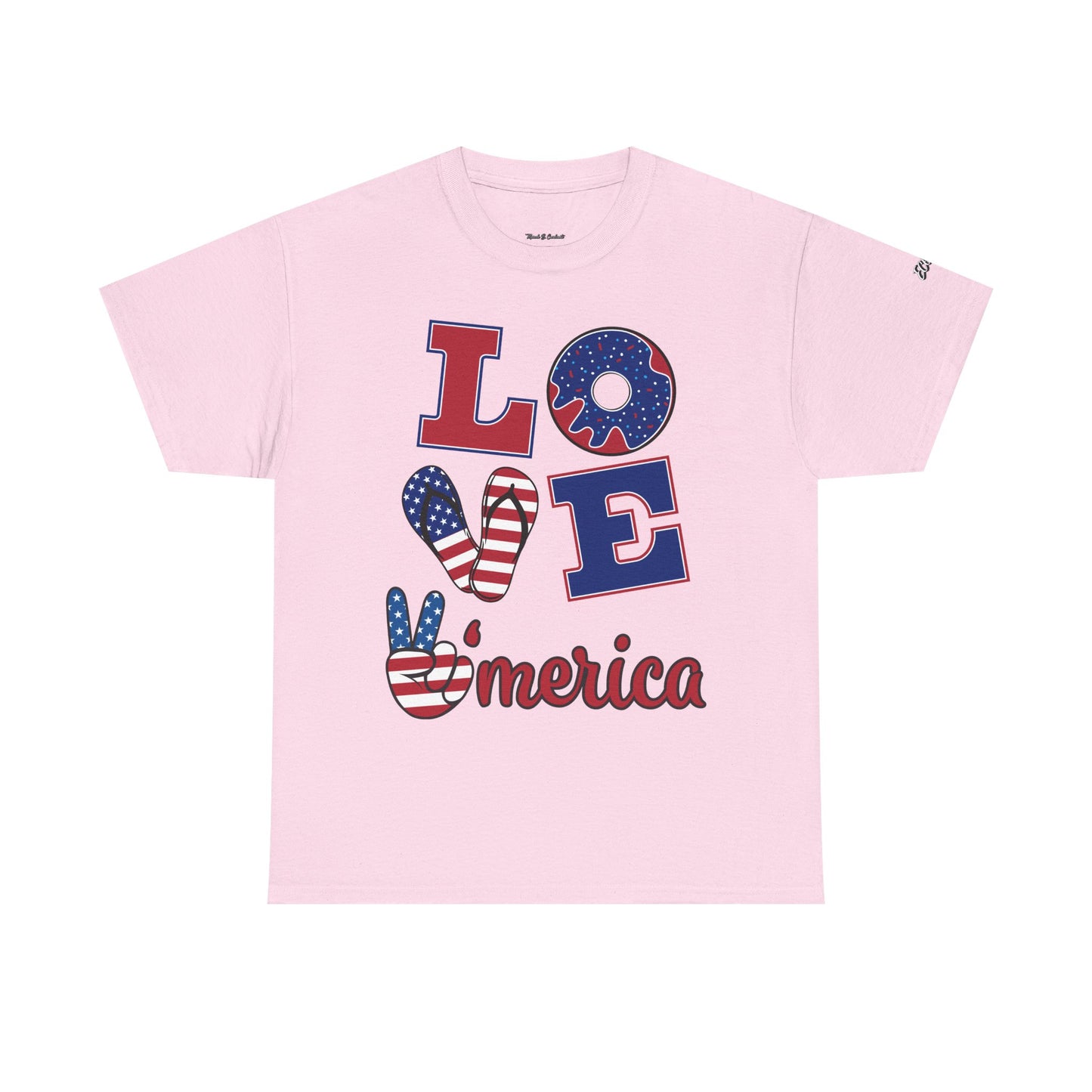 Camiseta Unissex Love America | Algodão Premium Gildan® 5000