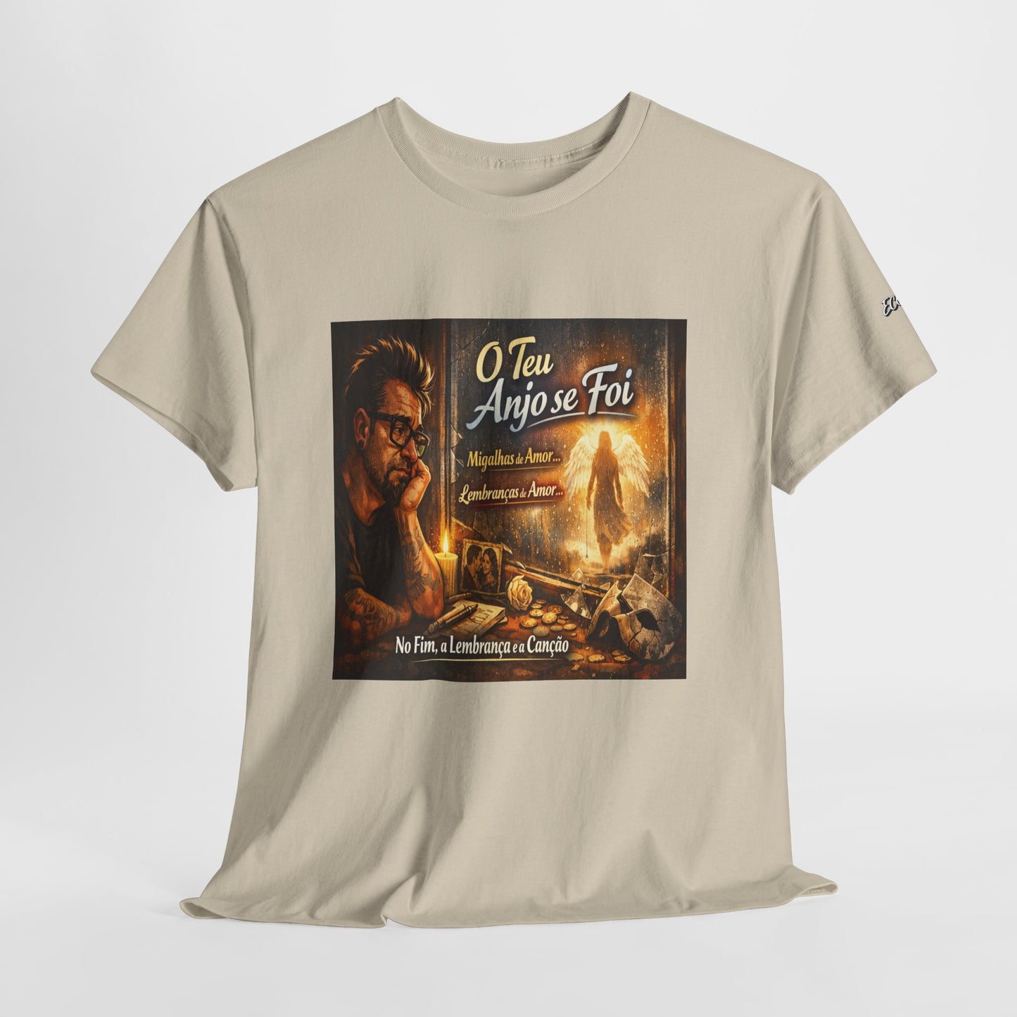 Camiseta Retrato Cinemático Streetwear – Arte Expressiva e Atmosfera Noturna