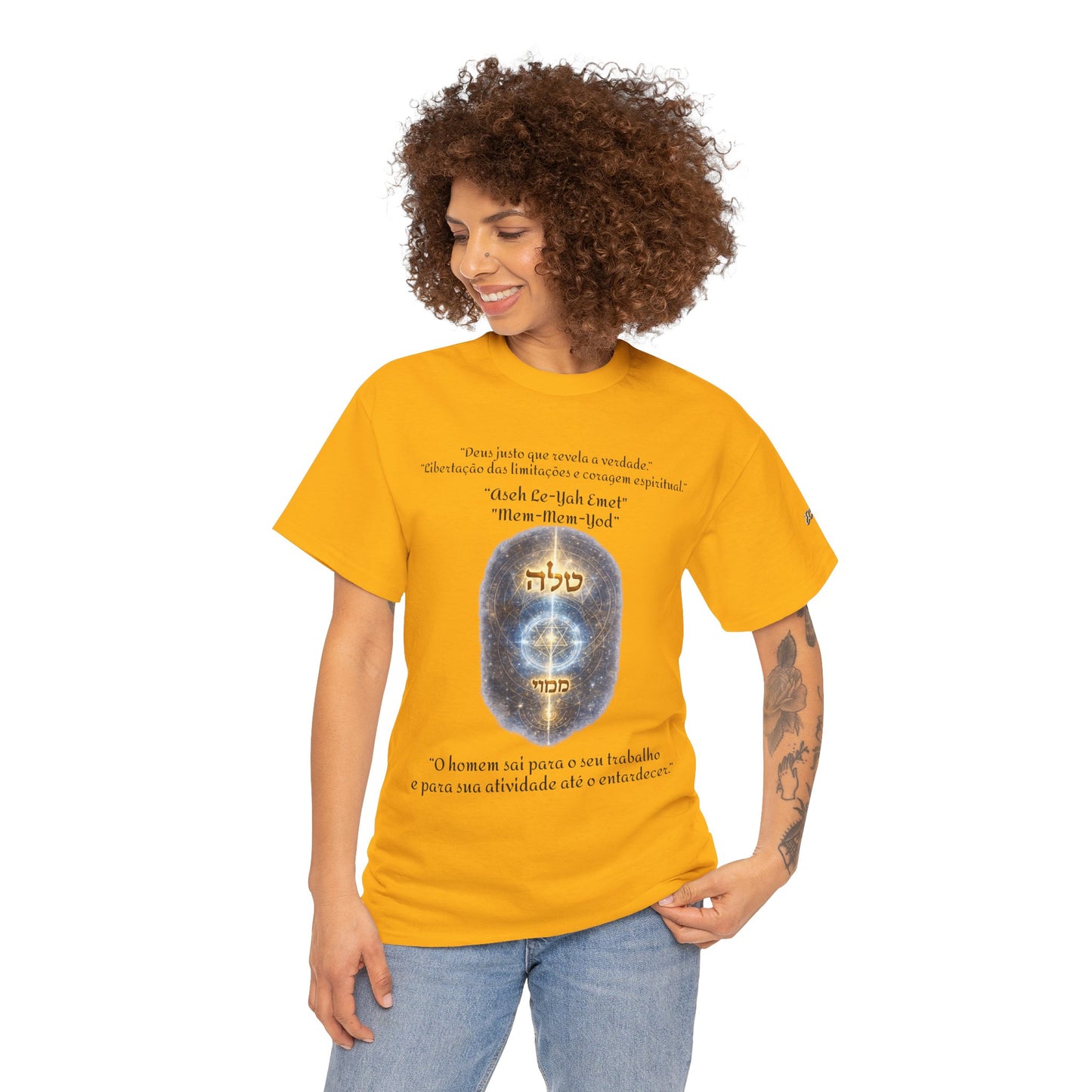 Camiseta Cabalística Asaliah & Imamiah – Símbolos Místicos e Energia Espiritual