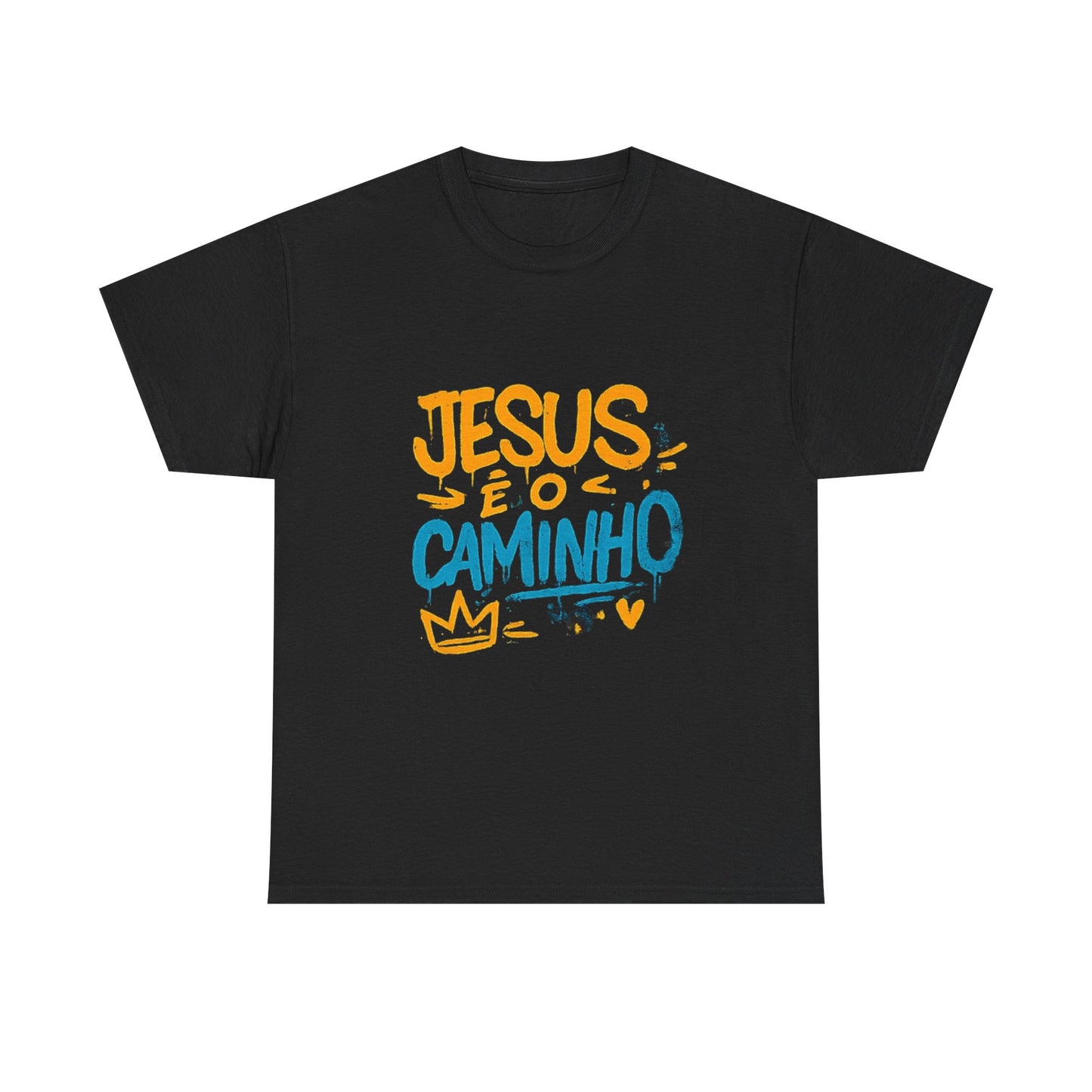 Camiseta Cristã “Jesus é o Caminho” | Algodão Gildan 5000 | Fé em Português