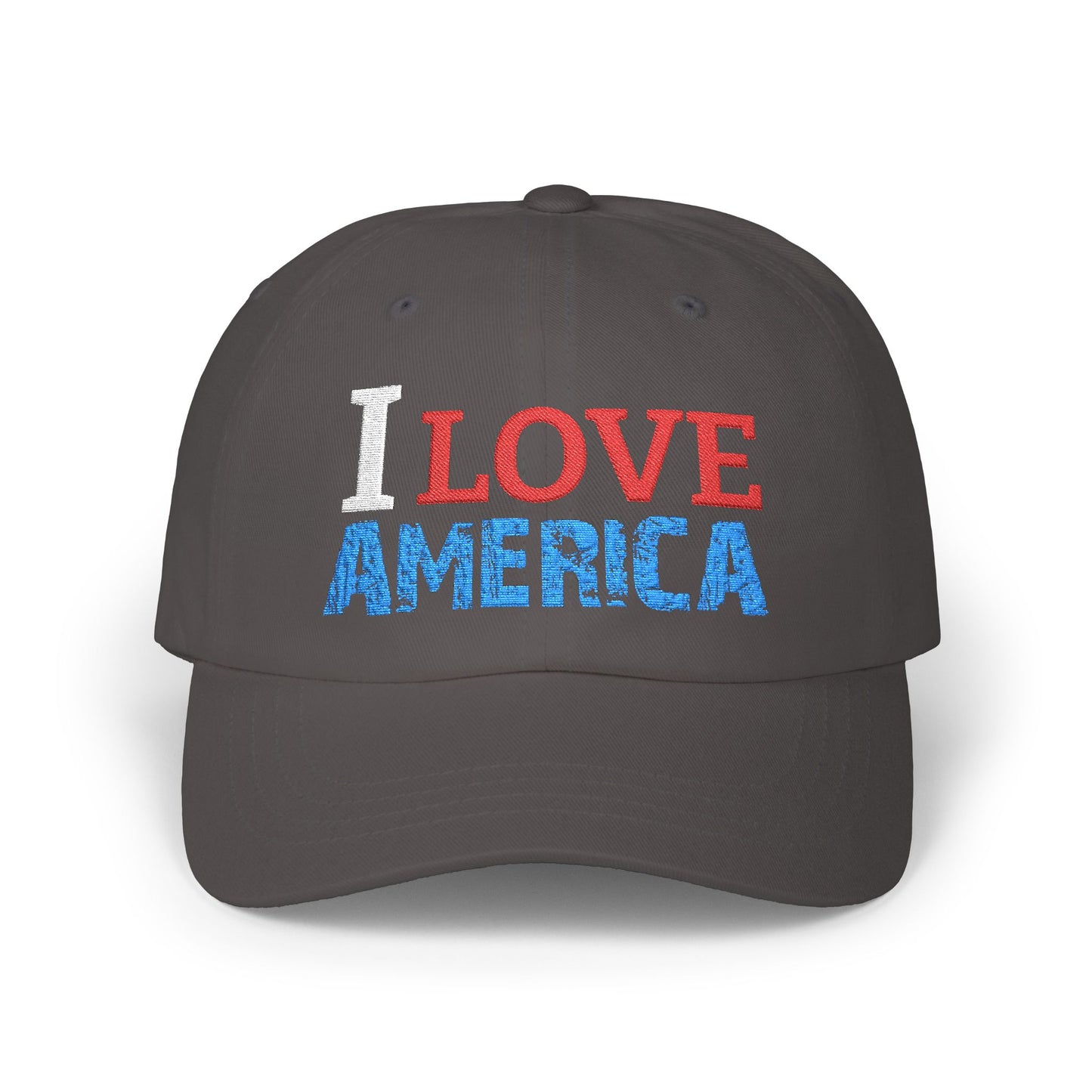 Boné Dad Hat Bordado Love 'Merica | Algodão Premium Ajustável