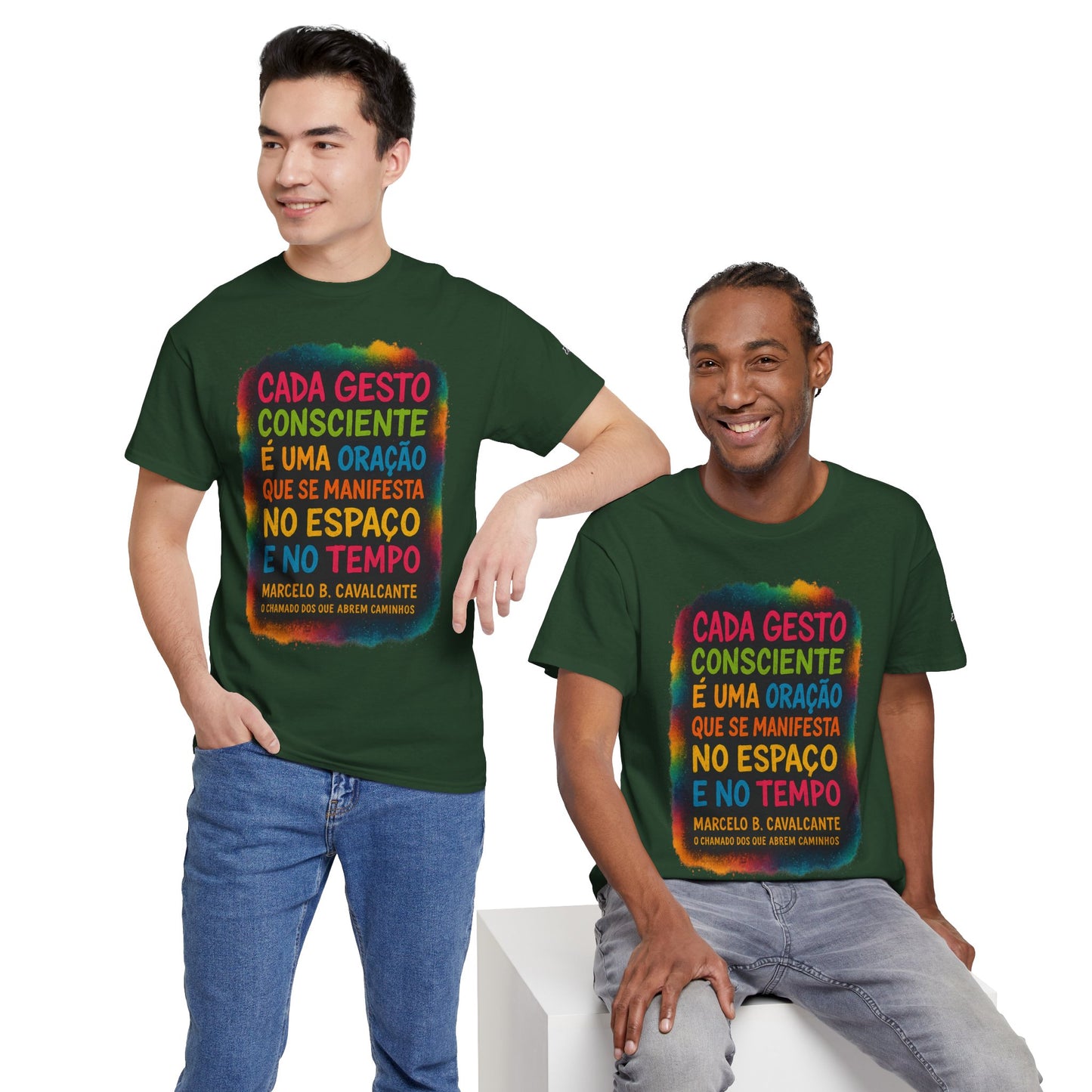 Camiseta Frase Filosófica “Cada gesto consciente é uma oração” – Algodão Premium Gildan 5000