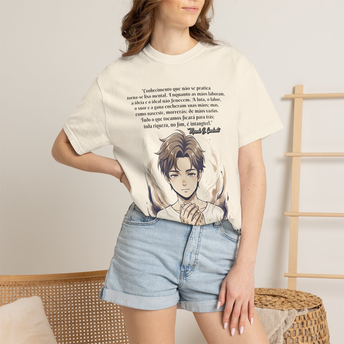 Camiseta Poética Citação Portuguesa — Trecho de Marcelo B. Cavalcante