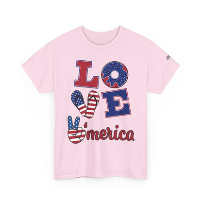 Camiseta Unissex Love America | Algodão Premium Gildan® 5000