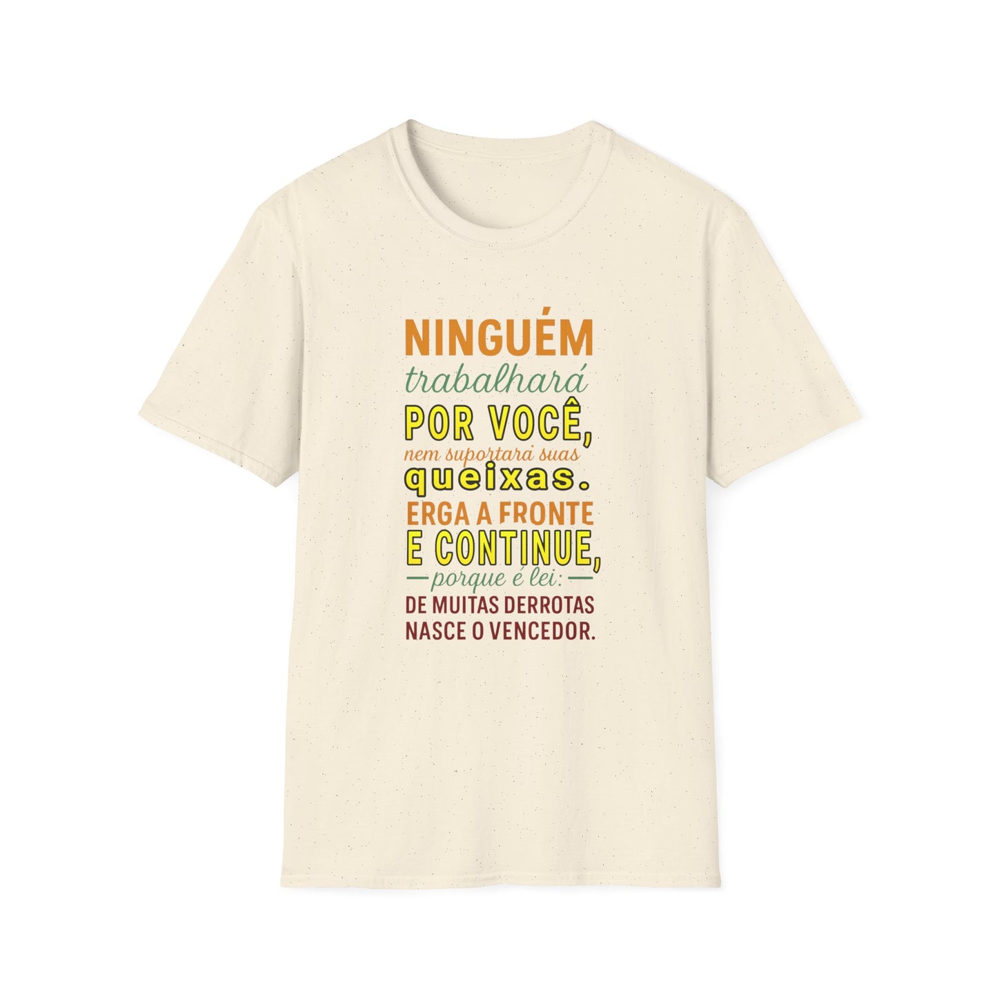 Camiseta “Erga a Fronte e Continue” — Algodão Leve Ring-Spun | Estoicismo e Superação