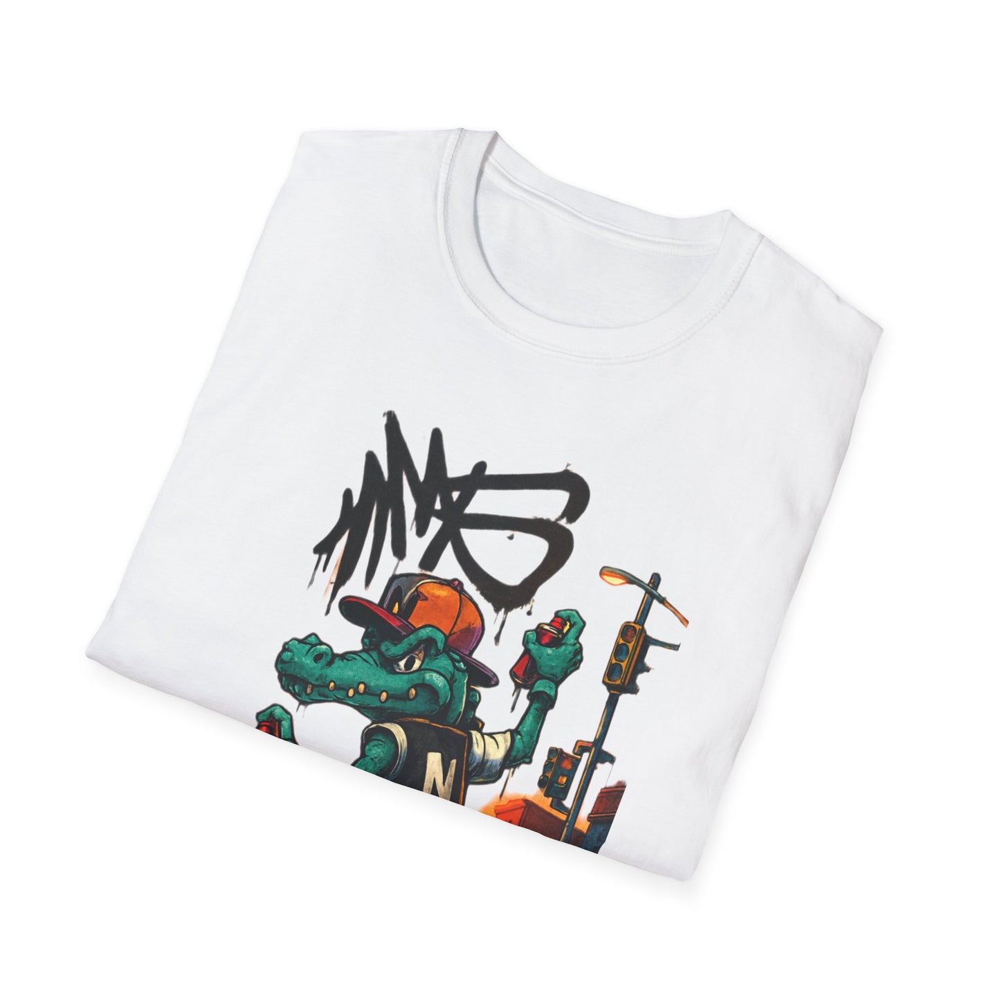 Camiseta Crocodilo Urbano Street Art – Algodão Ring Spun Leve