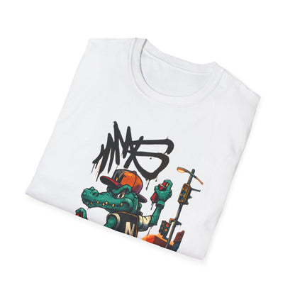 Camiseta Crocodilo Urbano Street Art – Algodão Ring Spun Leve