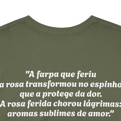 Camiseta Poema Azirrague — Rosa, Espinho e Amor