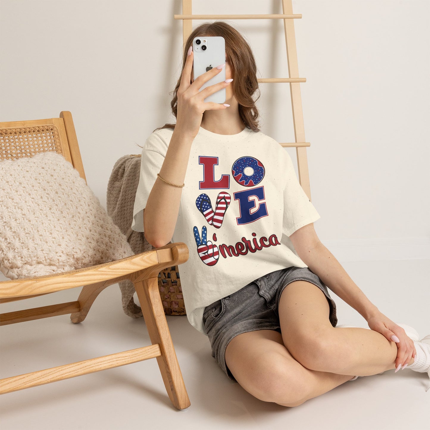 Camiseta Unissex Love America | Algodão Premium Gildan® 5000