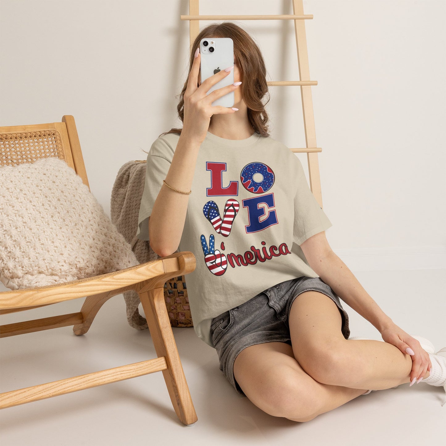 Camiseta Unissex Love America | Algodão Premium Gildan® 5000