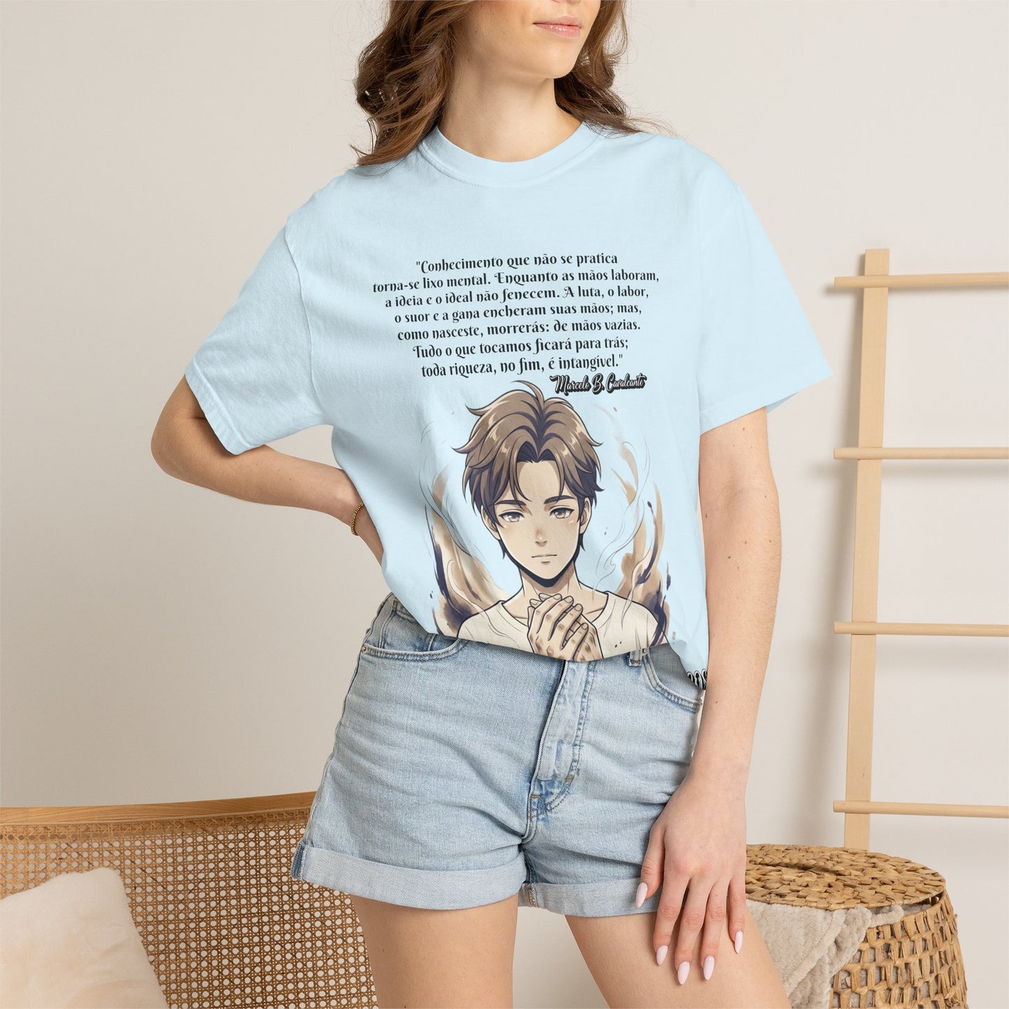 Camiseta Poética Citação Portuguesa — Trecho de Marcelo B. Cavalcante