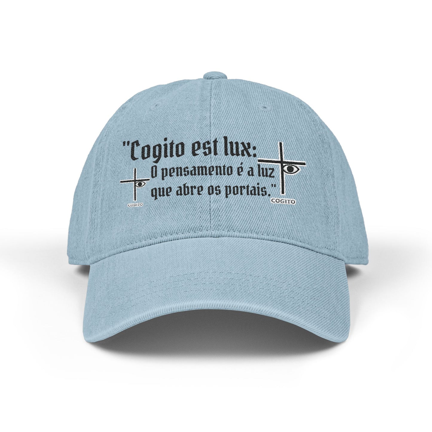 Boné Denim Frase Latina — Fé & Memória | OTTO Cap 18-204